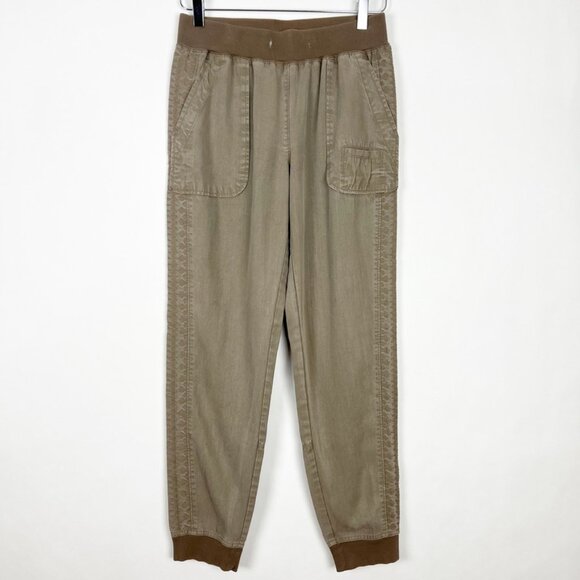 Sundance Jogger Pant Women's Size XS Mocha Embroidered Lightweight Loungewear - Picture 1 of 14